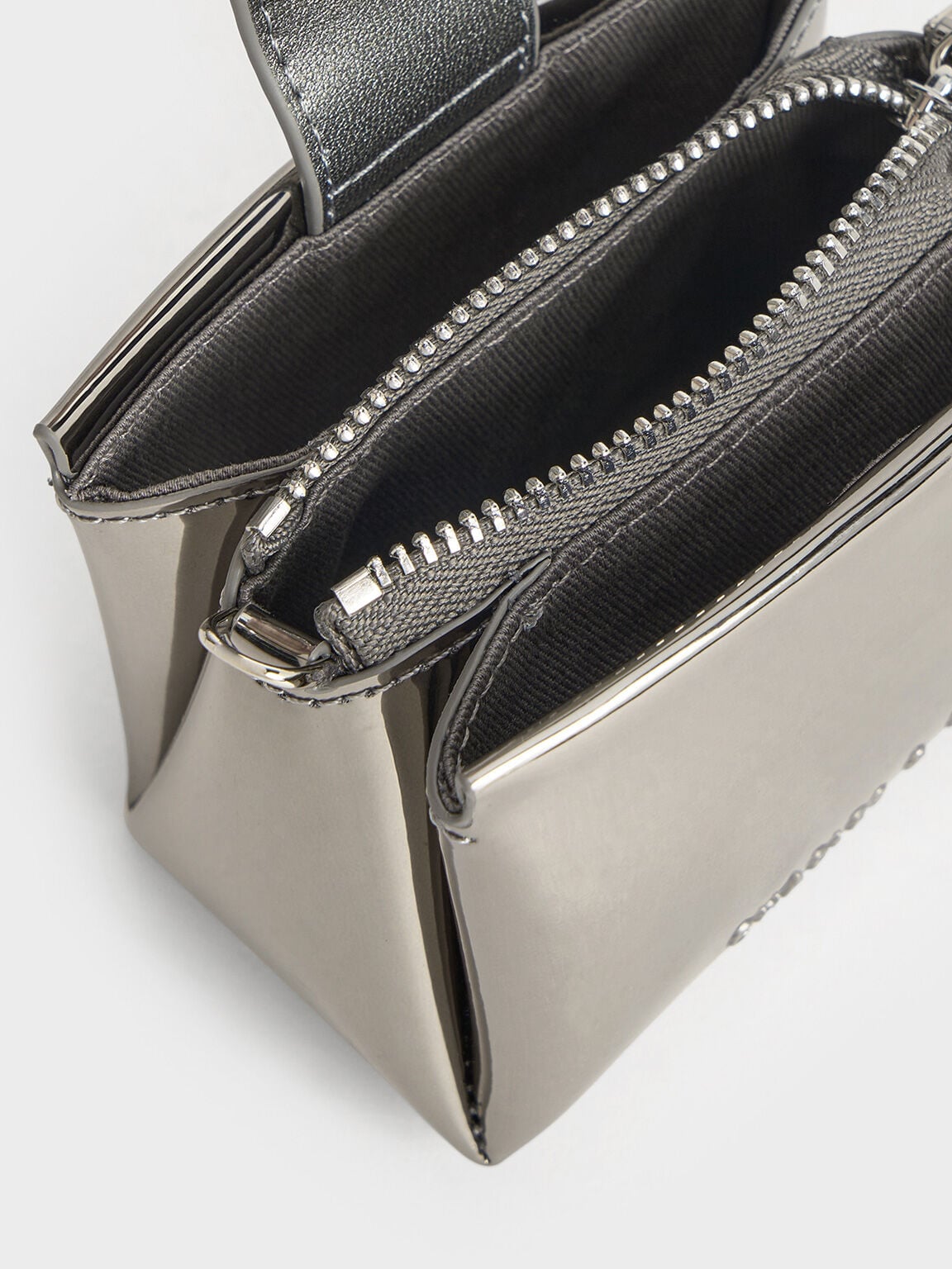 CHARLES & KEITH Popular / Bosie Metallic Micro Bag - Pewter