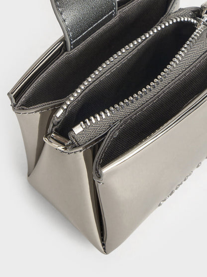 CHARLES & KEITH Popular / Bosie Metallic Micro Bag - Pewter