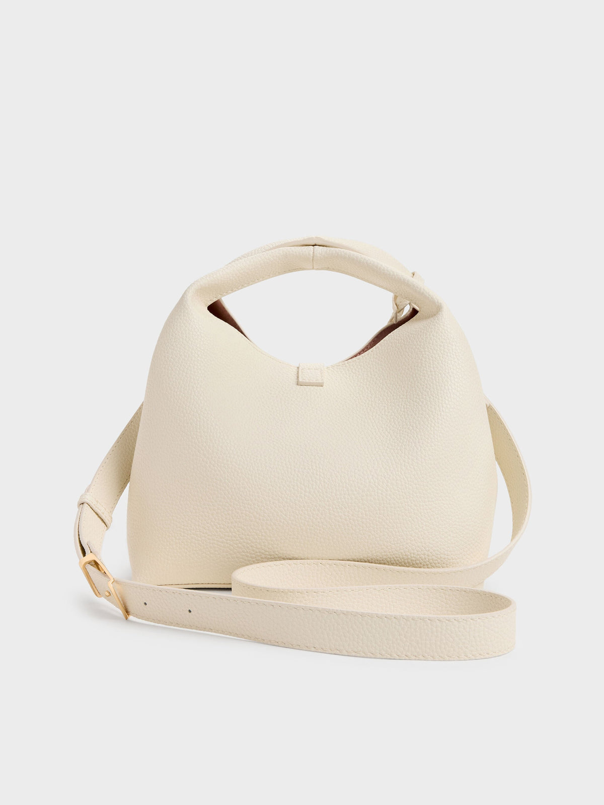 CHARLES & KEITH New / Chance Turn-Lock Bucket Bag - Cream