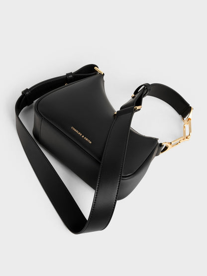 CHARLES & KEITH Essential / Mini Agatha Chain-Strap Shoulder Bag - Black