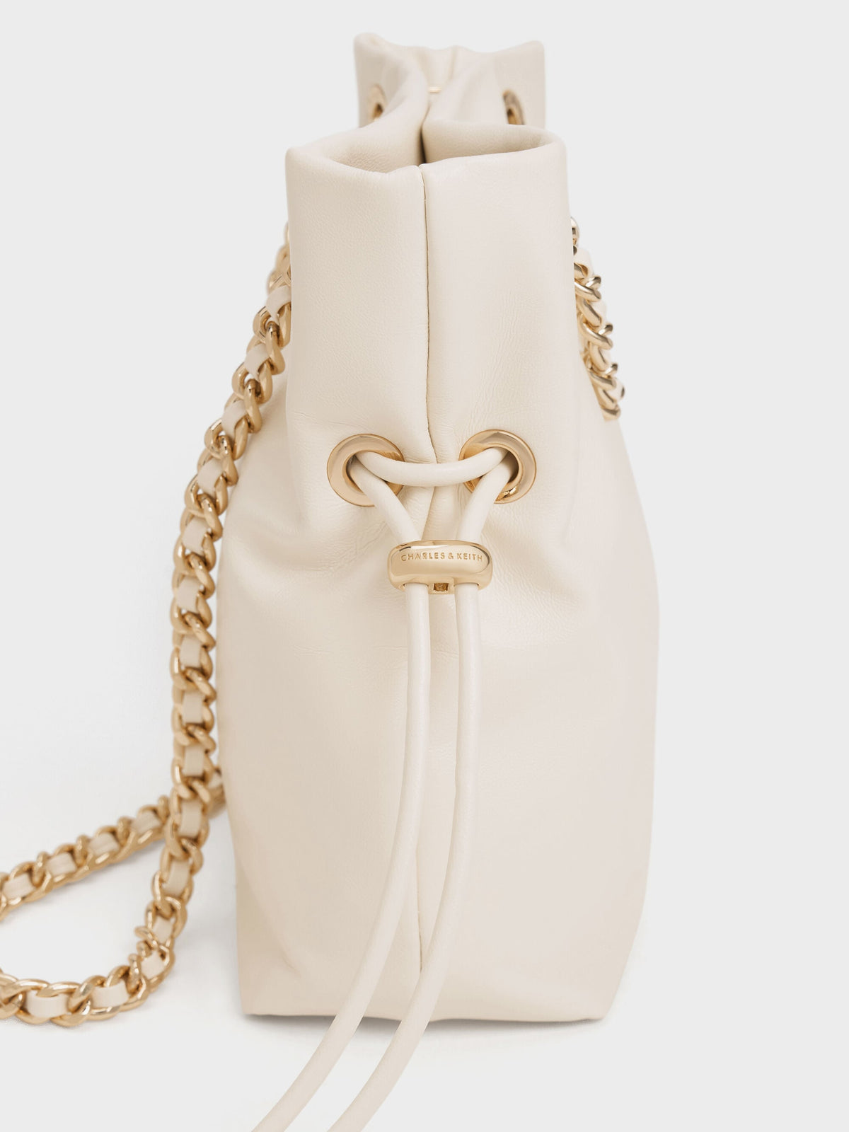 CHARLES & KEITH Classic / Arya Braided-Chain Crossbody Bag - Cream