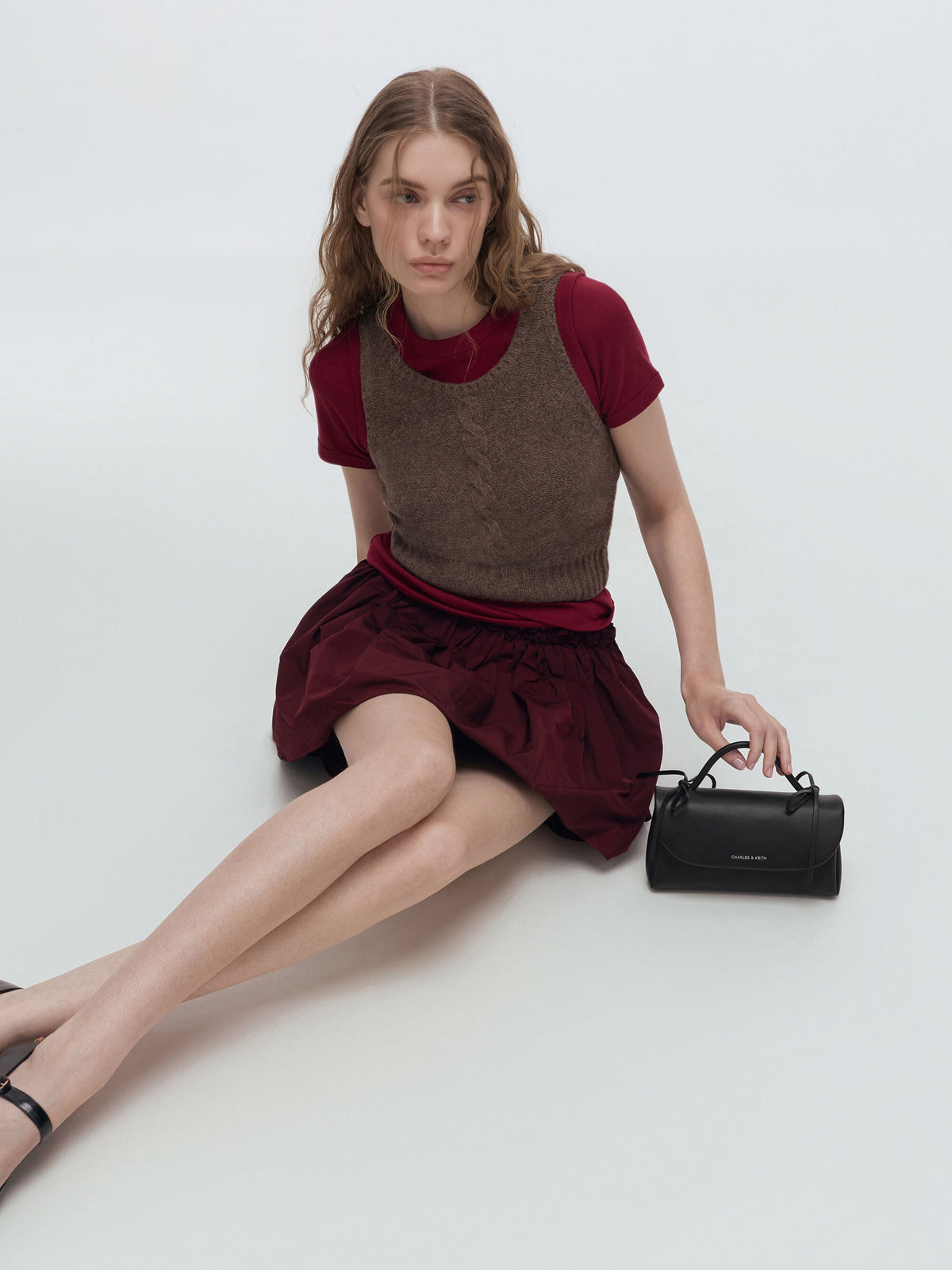 CHARLES & KEITH Discount / Hazel Bow Wallet On Chain - Noir
