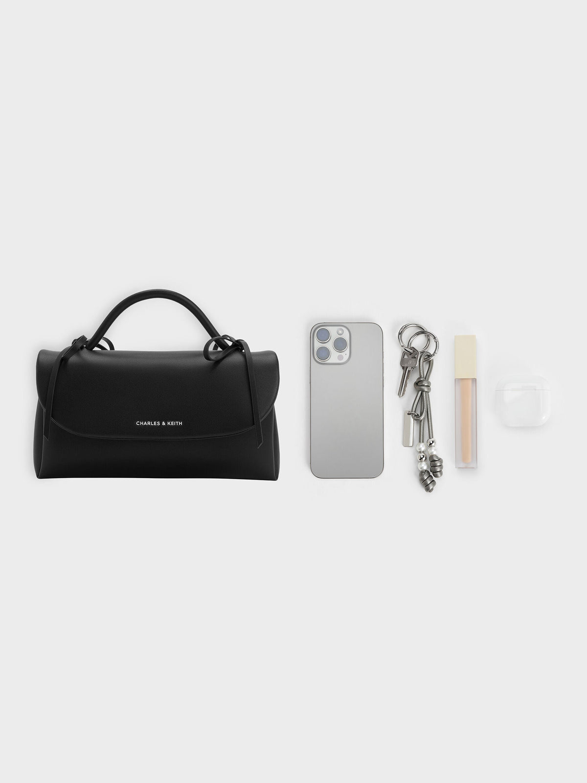 CHARLES & KEITH Discount / Hazel Bow Wallet On Chain - Noir