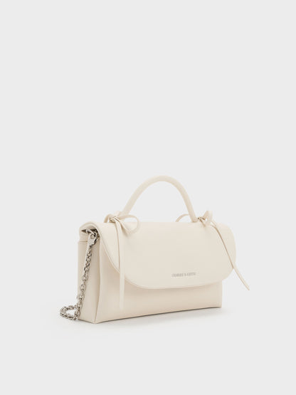 CHARLES & KEITH Featured / Hazel Bow Wallet On Chain - Cream