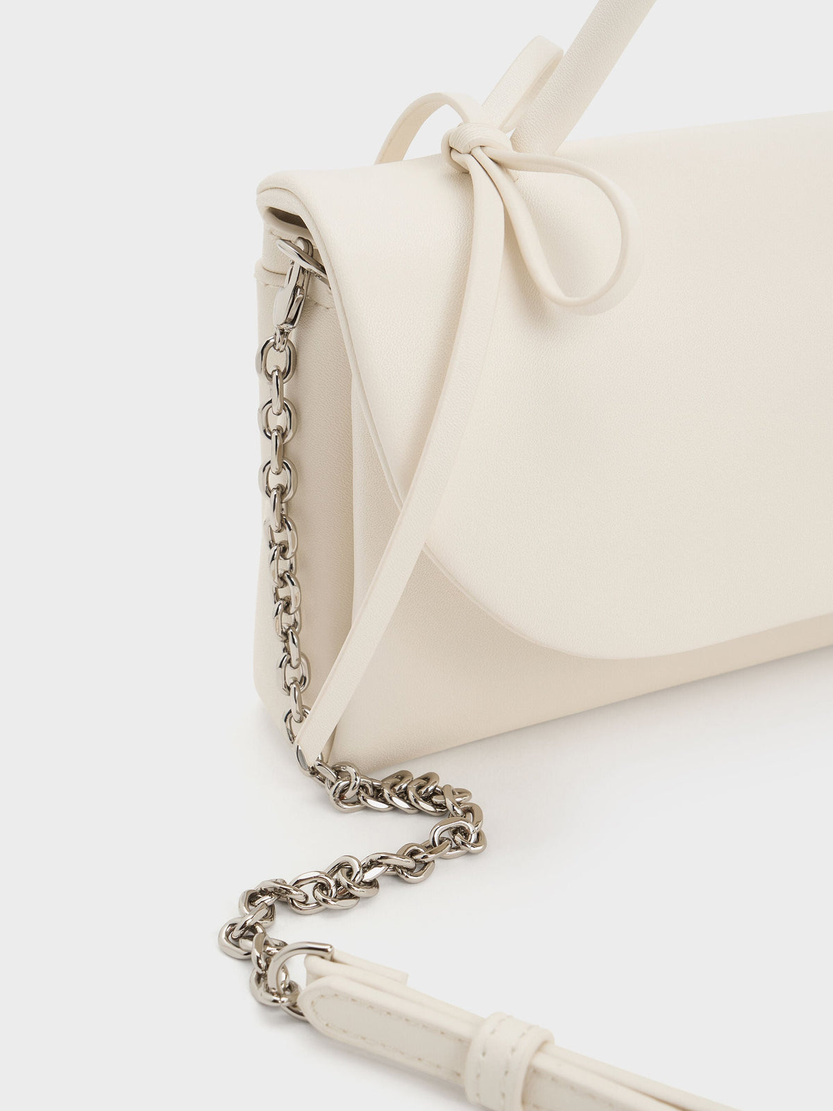 CHARLES & KEITH Featured / Hazel Bow Wallet On Chain - Cream