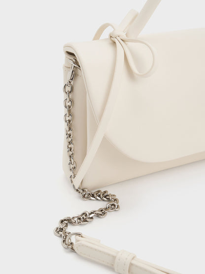 CHARLES & KEITH Featured / Hazel Bow Wallet On Chain - Cream