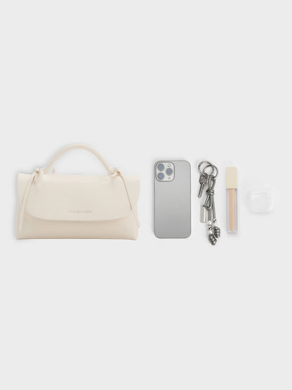CHARLES & KEITH Featured / Hazel Bow Wallet On Chain - Cream