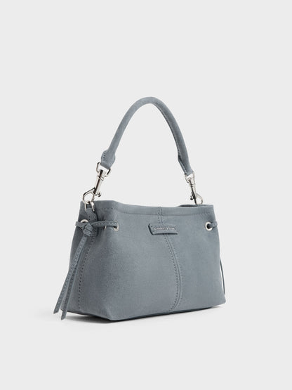 CHARLES & KEITH Best Seller / Noane Top Handle Bag - Smoky Blue