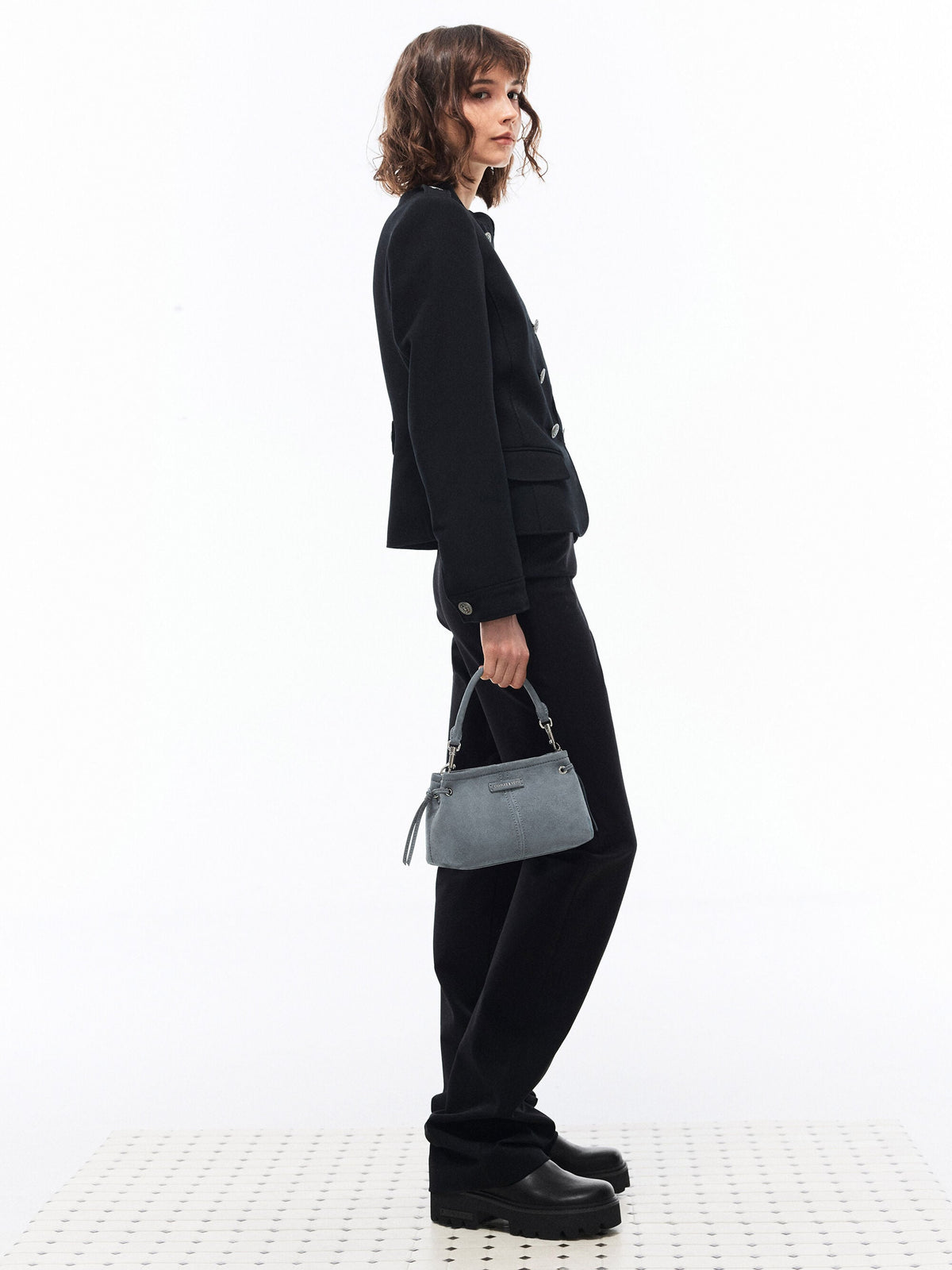 CHARLES & KEITH Best Seller / Noane Top Handle Bag - Smoky Blue