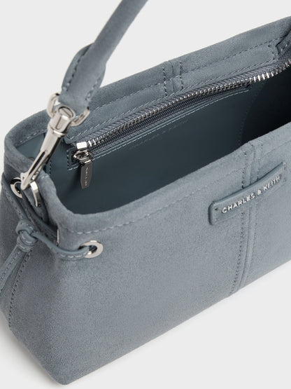 CHARLES & KEITH Best Seller / Noane Top Handle Bag - Smoky Blue