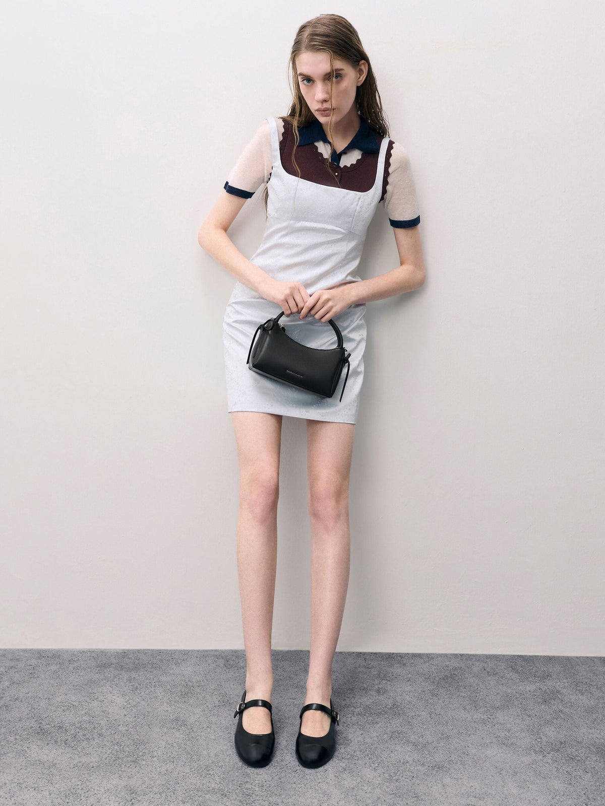 CHARLES & KEITH Quality / Hazel Bow Top Handle Bag - Noir