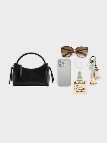 CHARLES & KEITH Quality / Hazel Bow Top Handle Bag - Noir