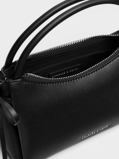 CHARLES & KEITH Quality / Hazel Bow Top Handle Bag - Noir