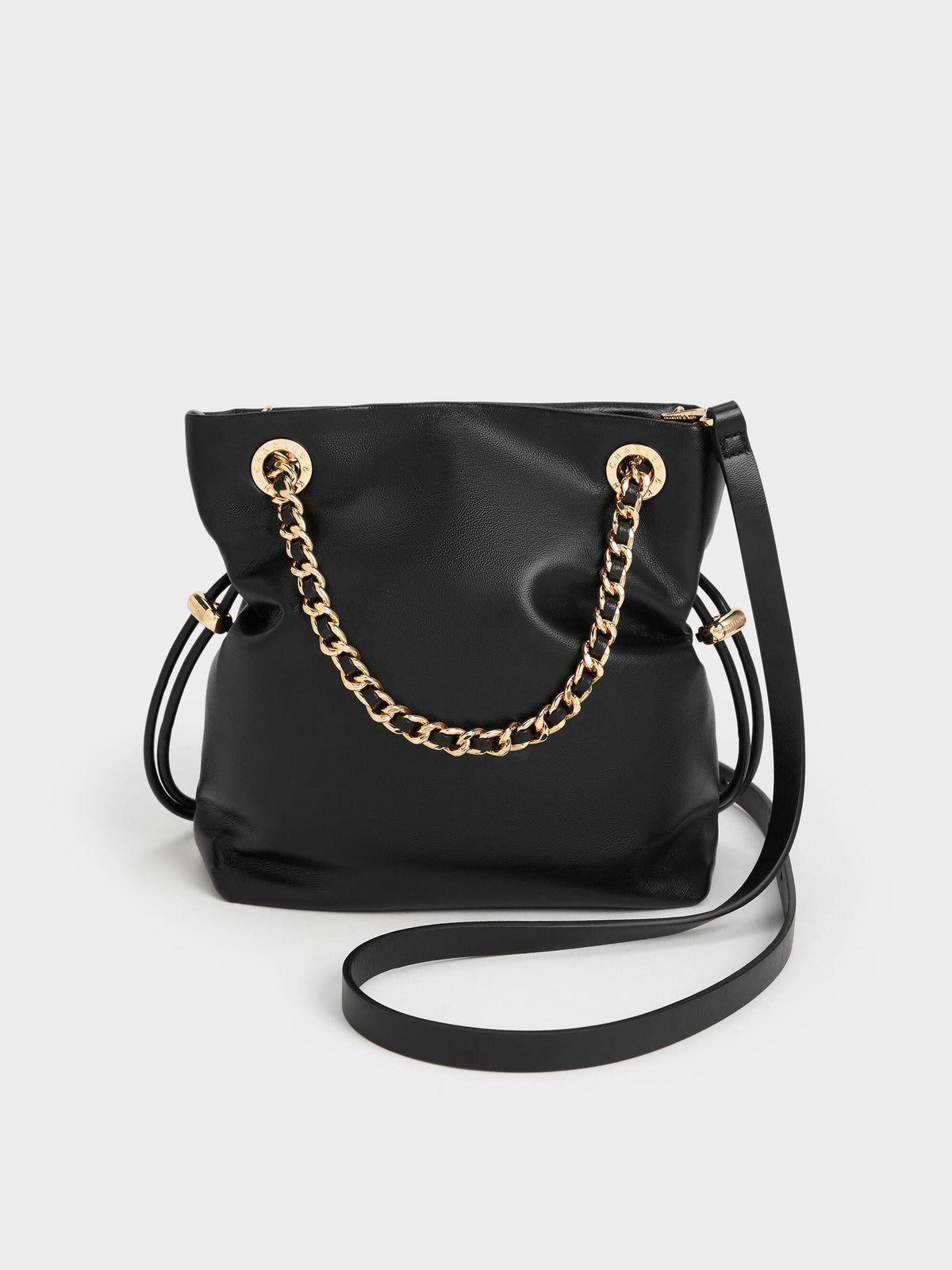 CHARLES & KEITH Great Value / Arya Braided-Chain Crossbody Bag - Black
