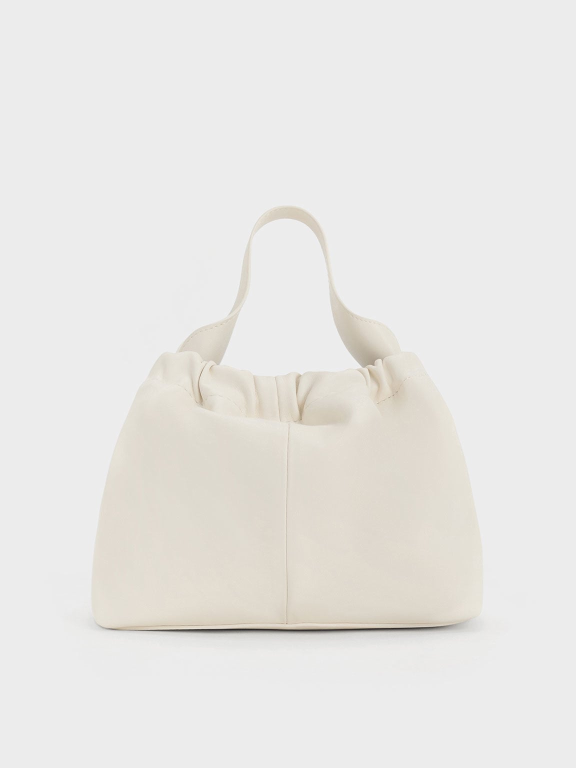 CHARLES & KEITH Popular / Ally Ruched Chain-Handle Bag - Cream