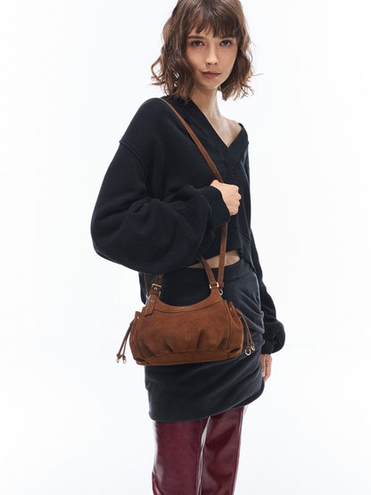 CHARLES & KEITH Classic / Mini Lillith Drawstring Bucket Bag - Pecan Brown