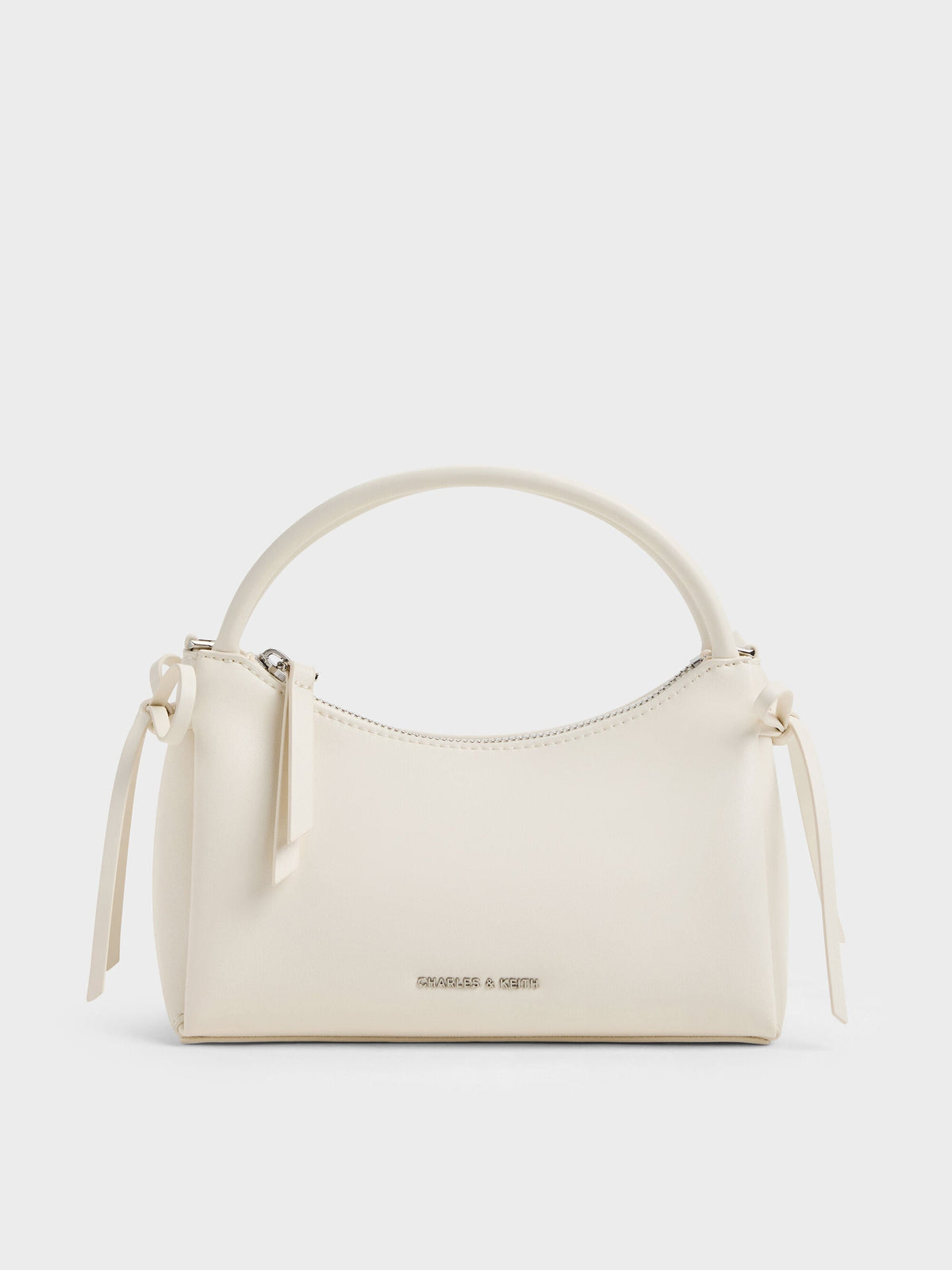 CHARLES & KEITH Value / Hazel Bow Top Handle Bag - Cream