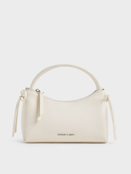 CHARLES & KEITH Value / Hazel Bow Top Handle Bag - Cream