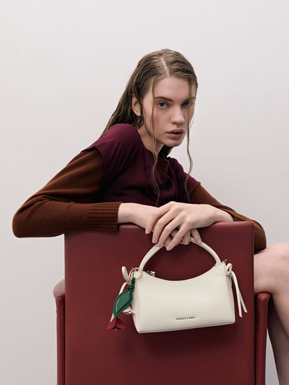 CHARLES & KEITH Value / Hazel Bow Top Handle Bag - Cream