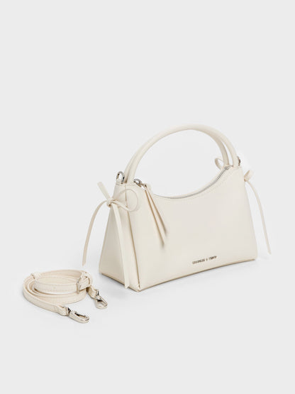 CHARLES & KEITH Value / Hazel Bow Top Handle Bag - Cream