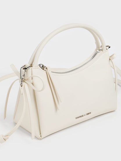 CHARLES & KEITH Value / Hazel Bow Top Handle Bag - Cream