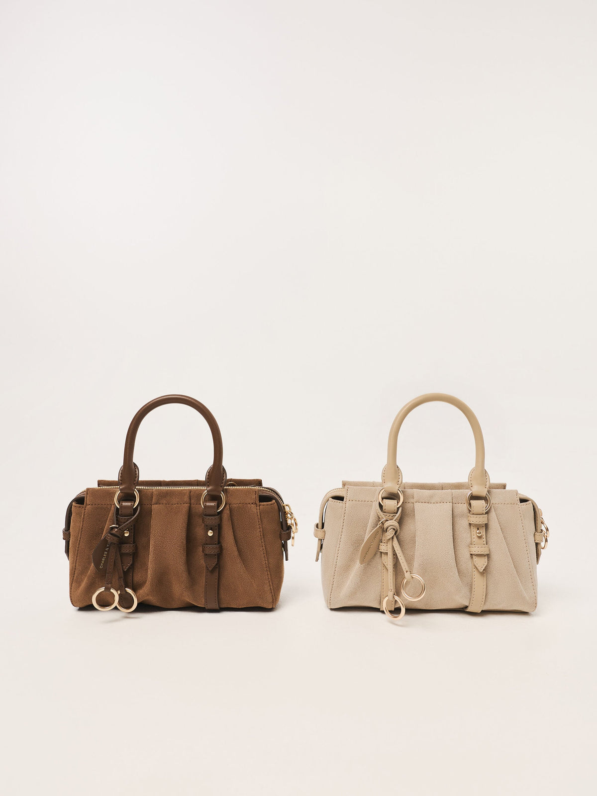 CHARLES & KEITH Quality / Britton Top Handle Tote Bag - Nutmeg Beige