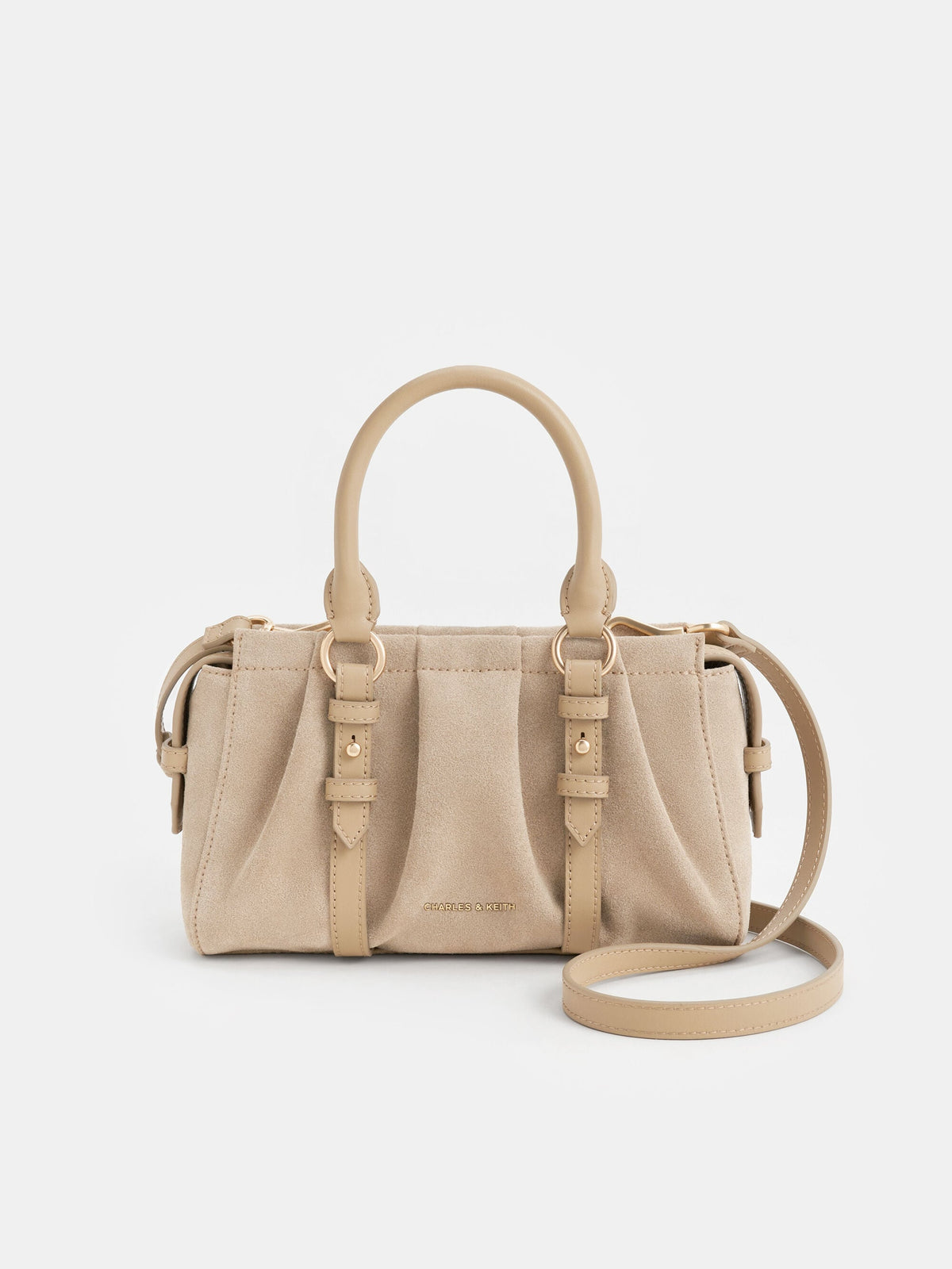 CHARLES & KEITH Quality / Britton Top Handle Tote Bag - Nutmeg Beige