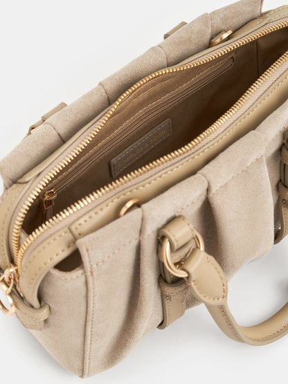 CHARLES & KEITH Quality / Britton Top Handle Tote Bag - Nutmeg Beige