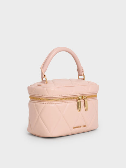 CHARLES & KEITH Best Price / Arwen Quilted Top Handle Vanity Bag - Light Pink