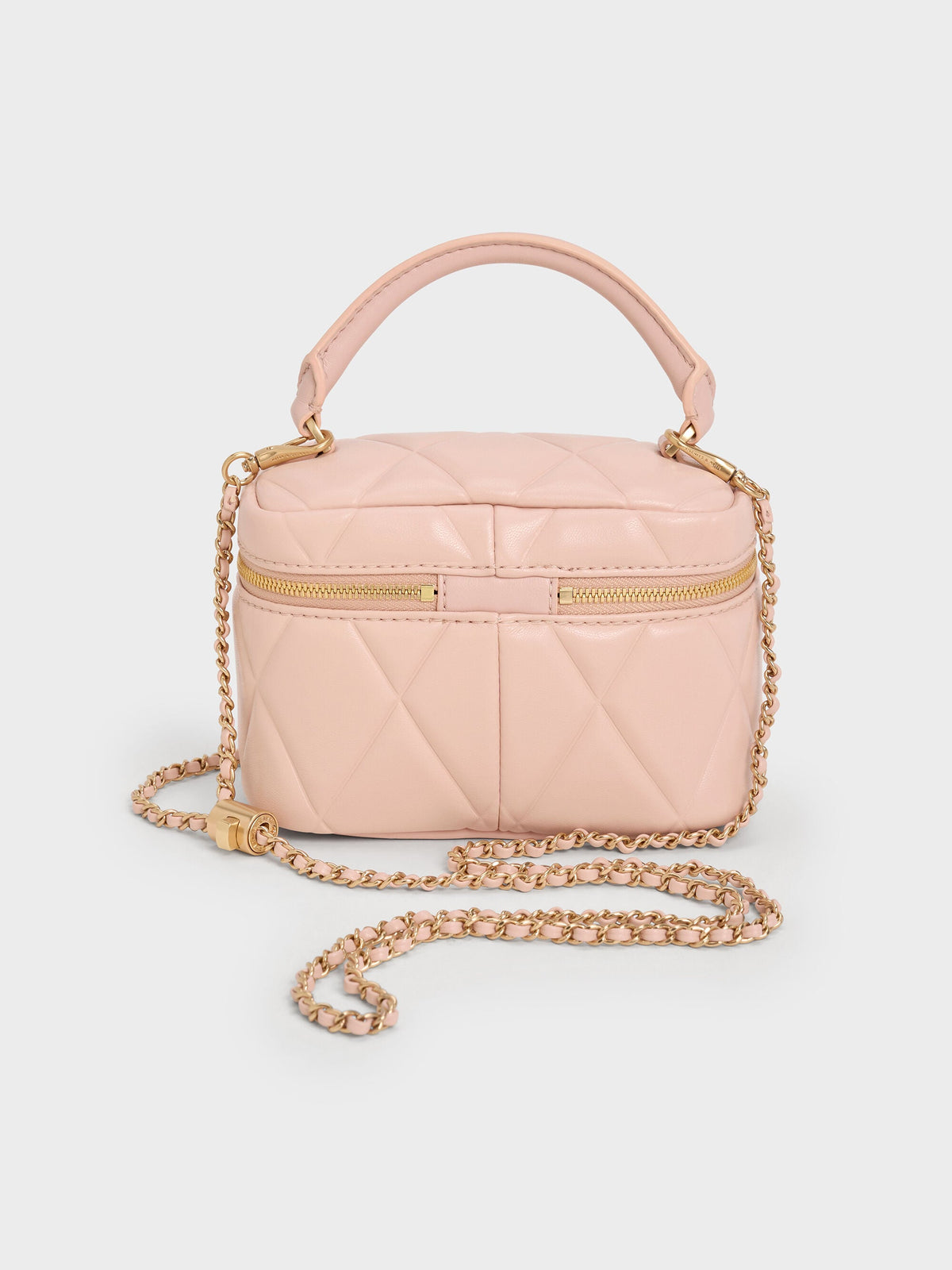 CHARLES & KEITH Best Price / Arwen Quilted Top Handle Vanity Bag - Light Pink