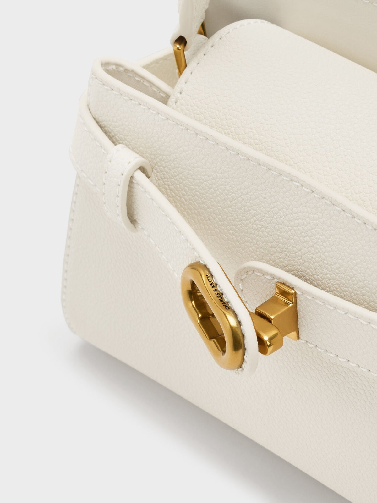 CHARLES & KEITH Best Seller / Aubrielle Belted Top Handle Bag - Cream