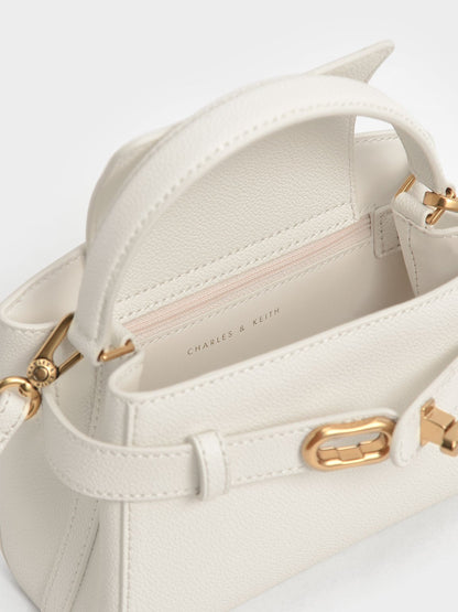 CHARLES & KEITH Best Seller / Aubrielle Belted Top Handle Bag - Cream