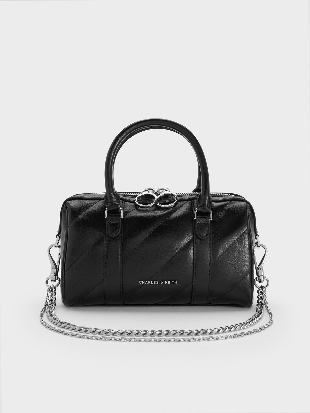 CHARLES & KEITH Hot Sale / Philomena Bowling Bag - Noir