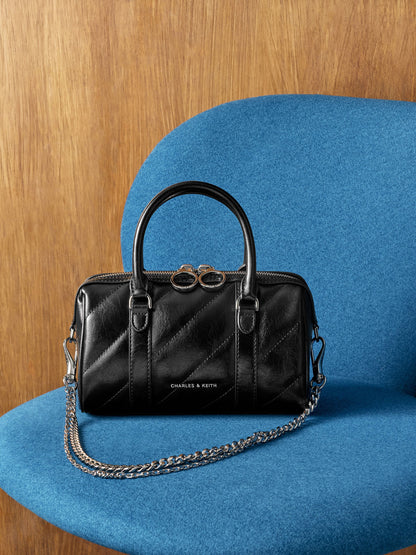 CHARLES & KEITH Hot Sale / Philomena Bowling Bag - Noir