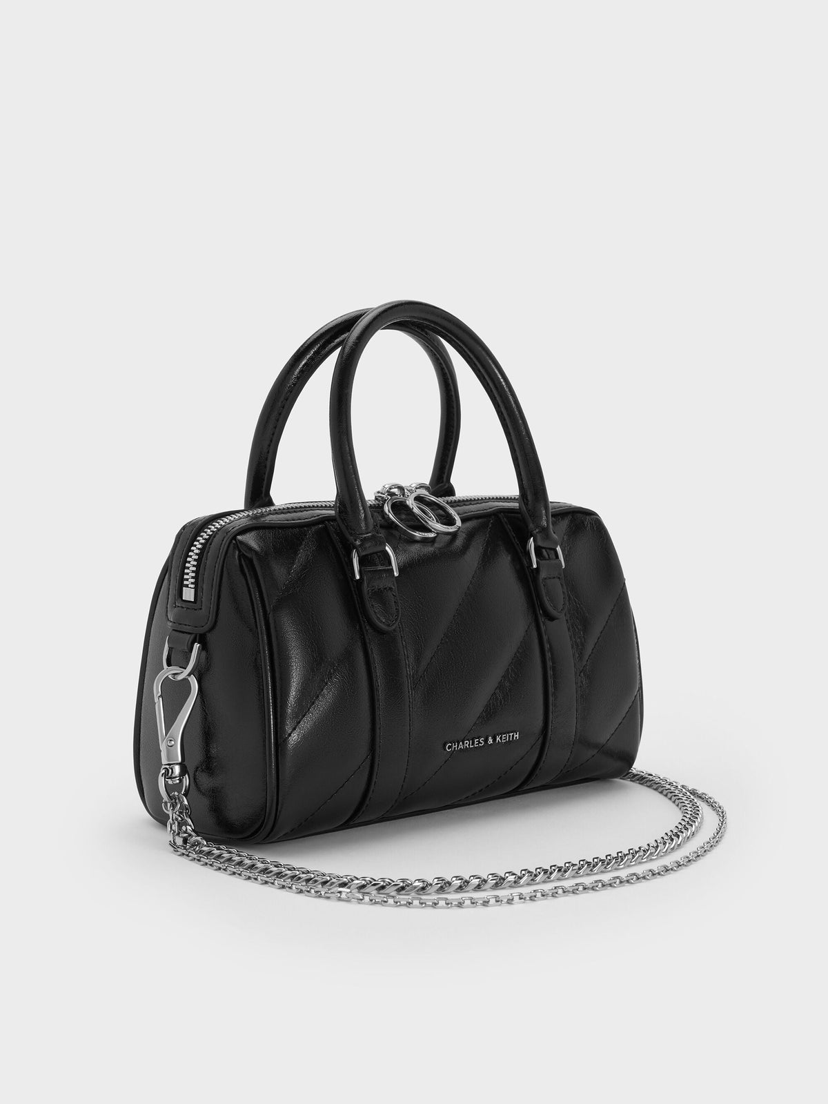 CHARLES & KEITH Hot Sale / Philomena Bowling Bag - Noir