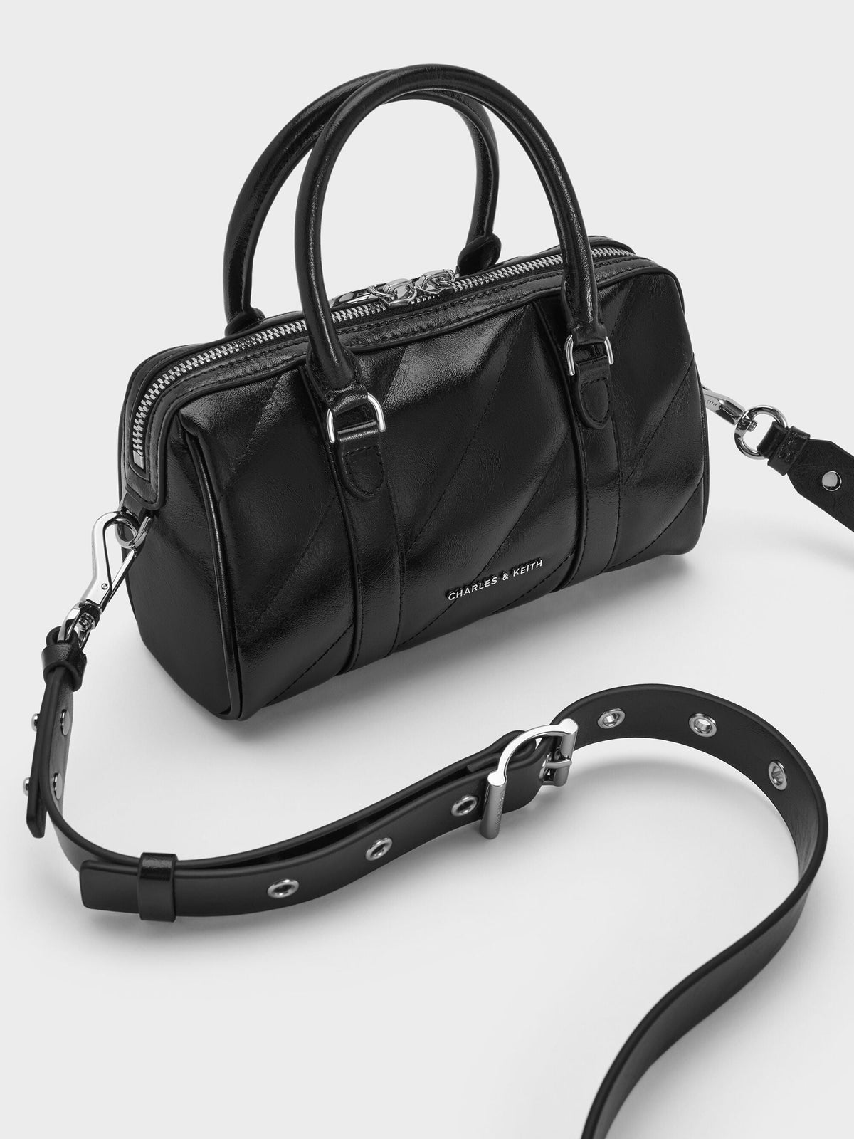 CHARLES & KEITH Hot Sale / Philomena Bowling Bag - Noir