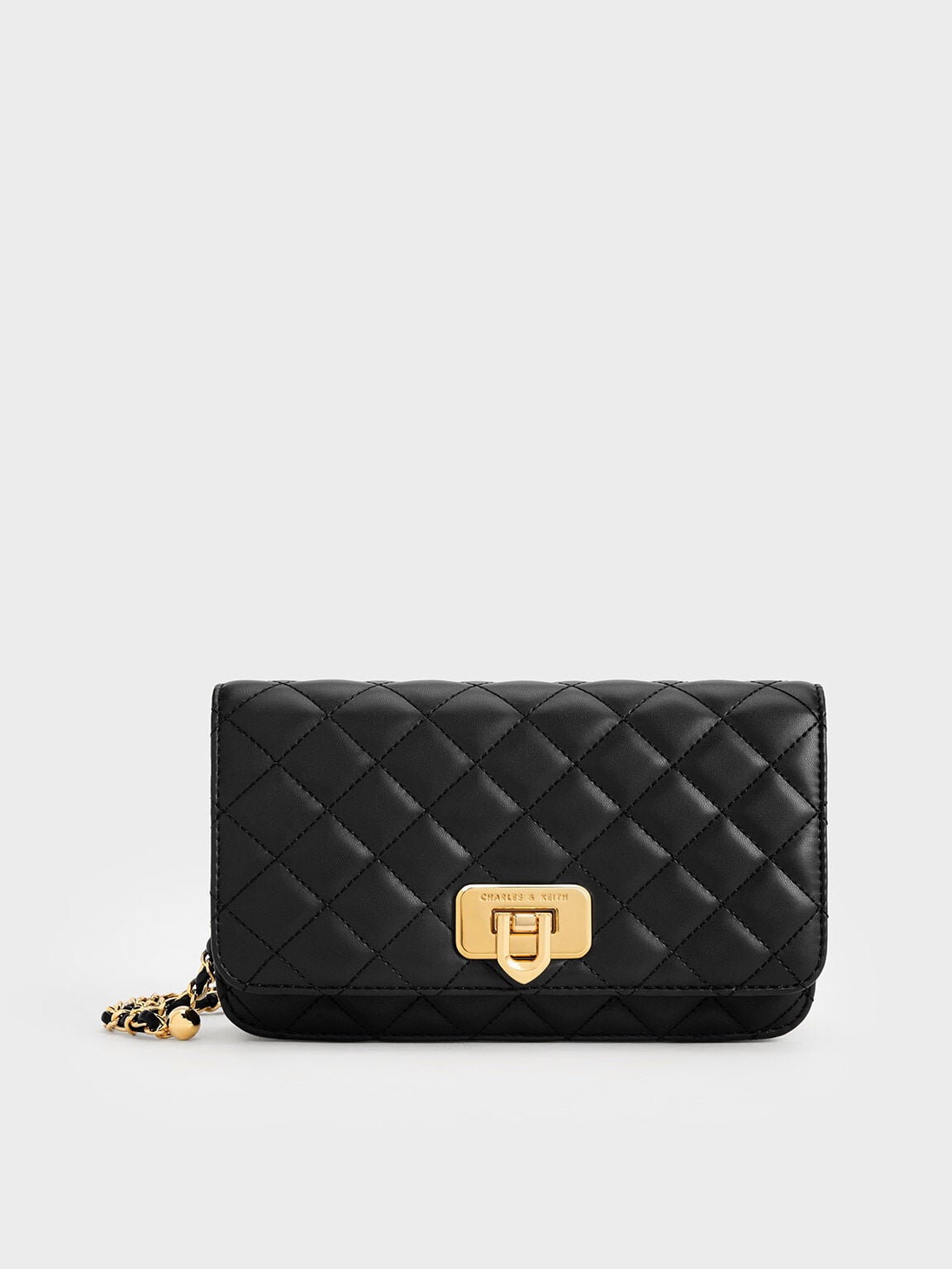 CHARLES & KEITH Special Offer / Cressida Quilted Push-Lock Clutch - Black