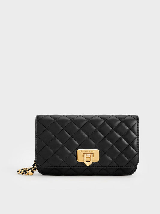 CHARLES & KEITH Special Offer / Cressida Quilted Push-Lock Clutch - Black