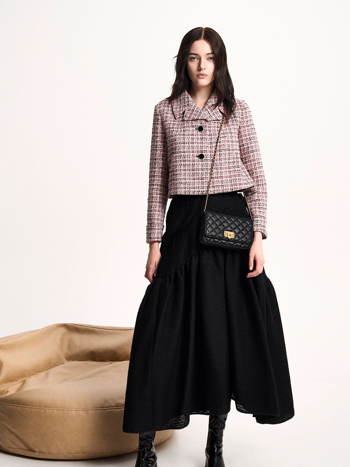 CHARLES & KEITH Special Offer / Cressida Quilted Push-Lock Clutch - Black