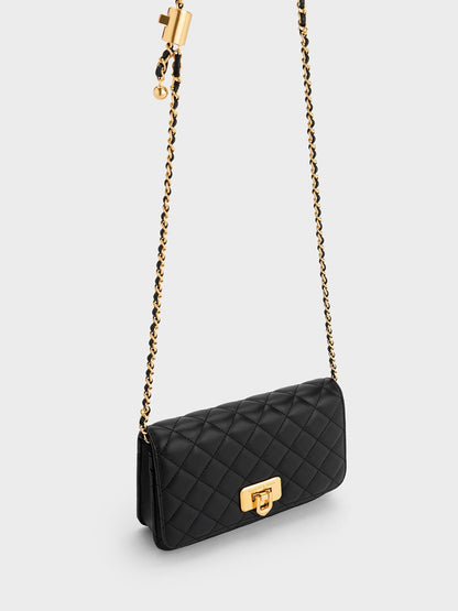 CHARLES & KEITH Special Offer / Cressida Quilted Push-Lock Clutch - Black