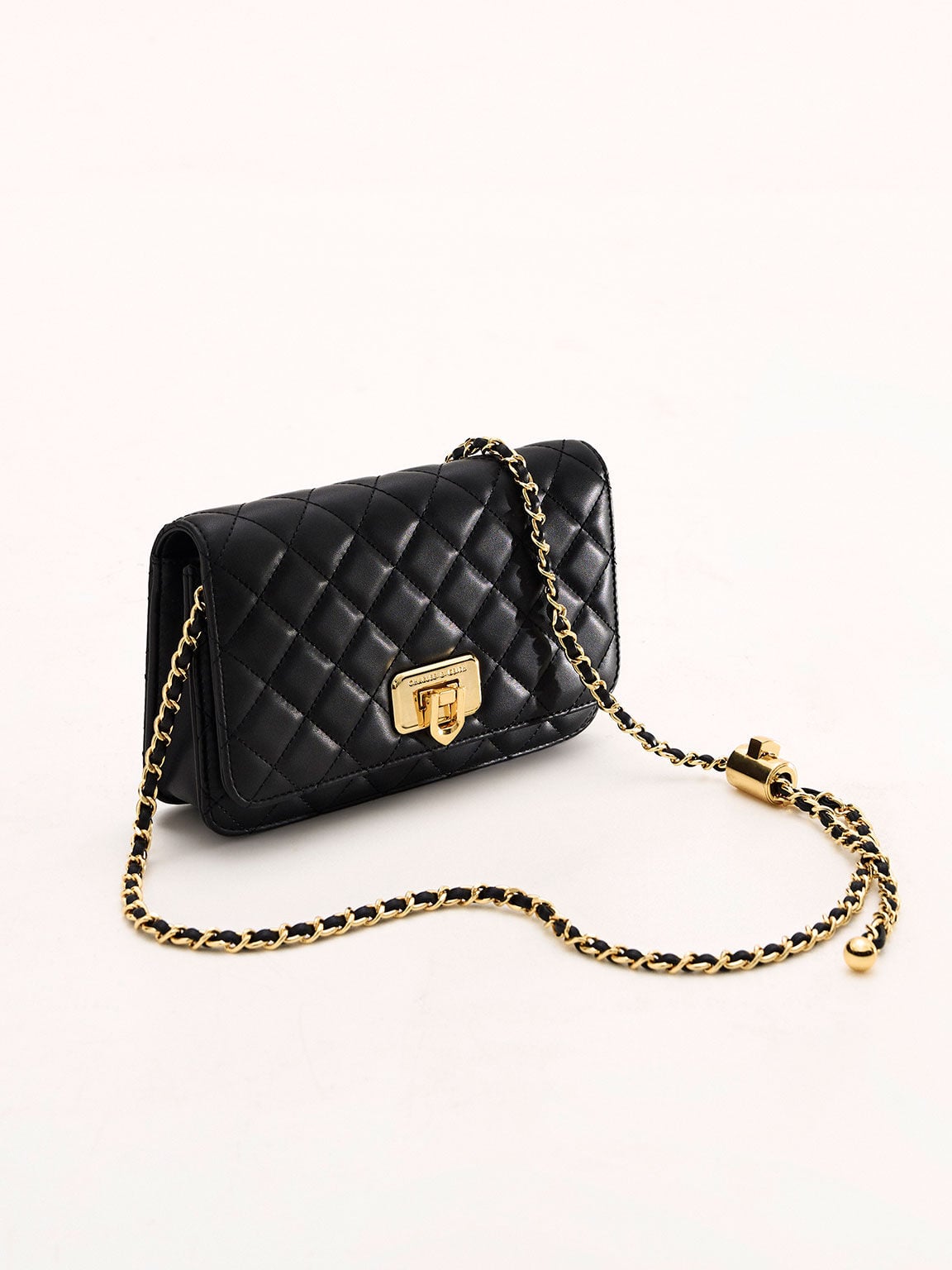 CHARLES & KEITH Special Offer / Cressida Quilted Push-Lock Clutch - Black