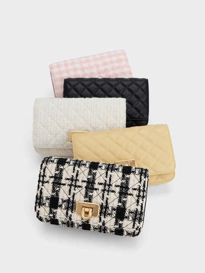 CHARLES & KEITH Special Offer / Cressida Quilted Push-Lock Clutch - Black