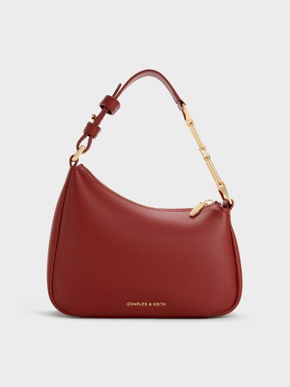 CHARLES & KEITH Latest / Mini Agatha Chain-Strap Shoulder Bag - Burgundy