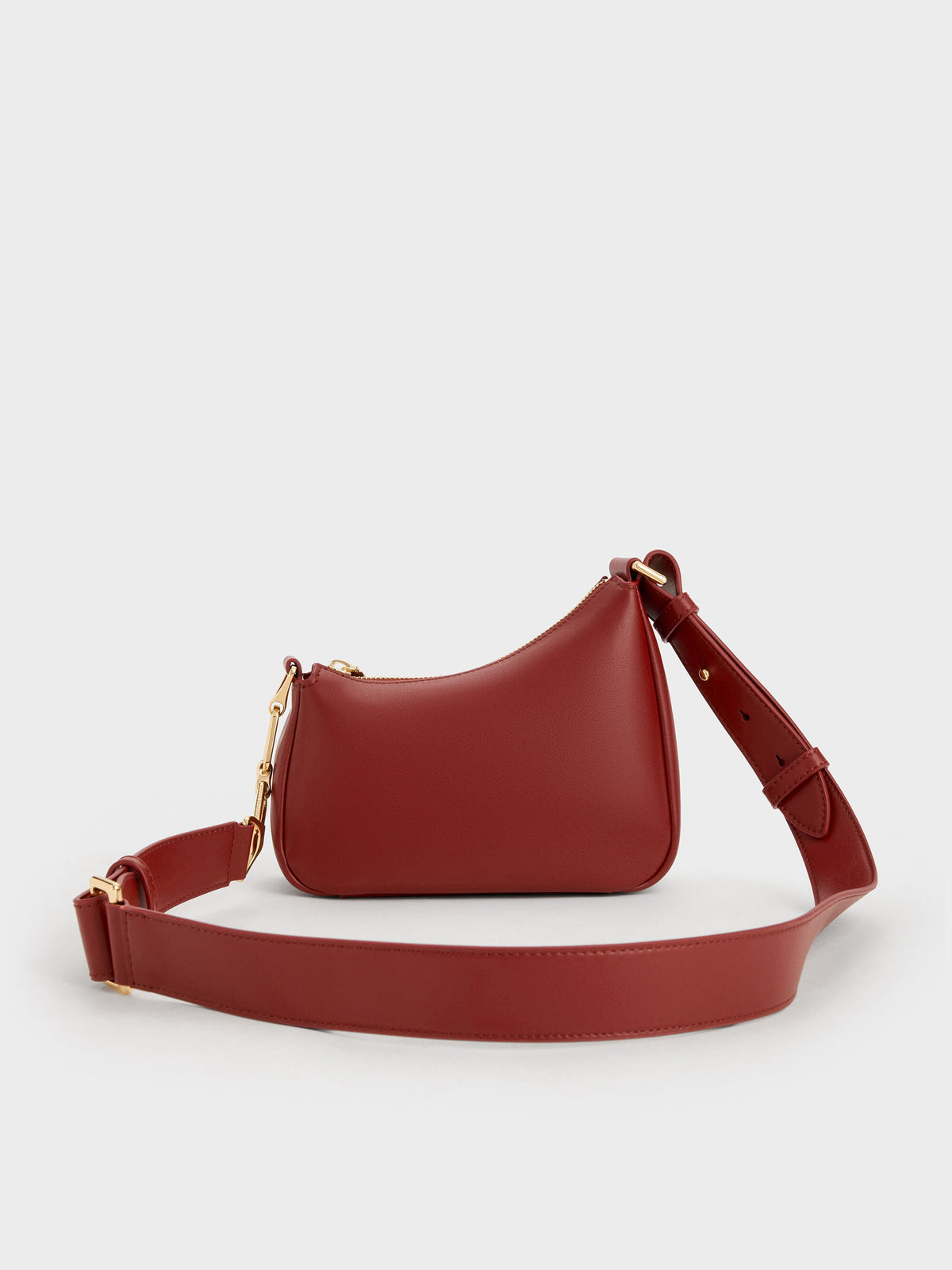 CHARLES & KEITH Latest / Mini Agatha Chain-Strap Shoulder Bag - Burgundy