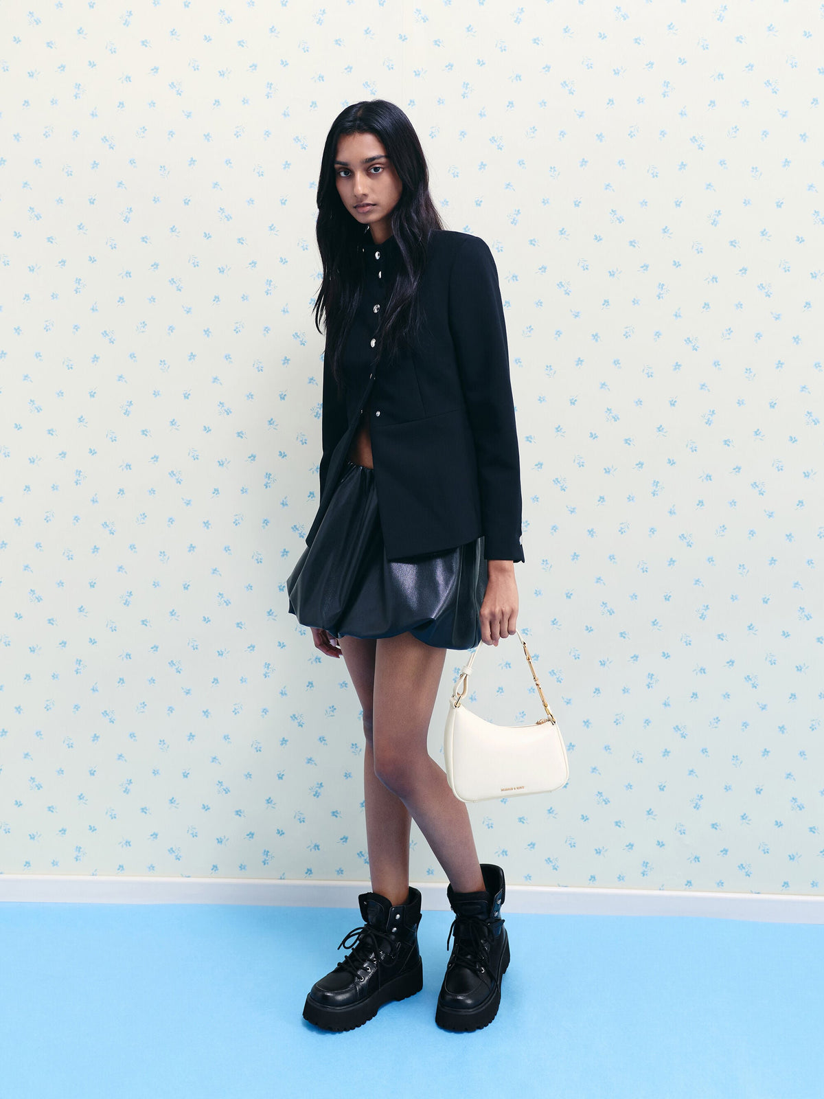 CHARLES & KEITH Featured / Mini Agatha Chain-Strap Shoulder Bag - Cream