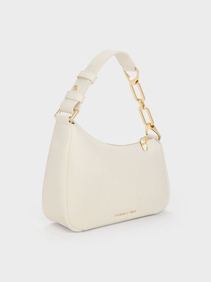 CHARLES & KEITH Featured / Mini Agatha Chain-Strap Shoulder Bag - Cream