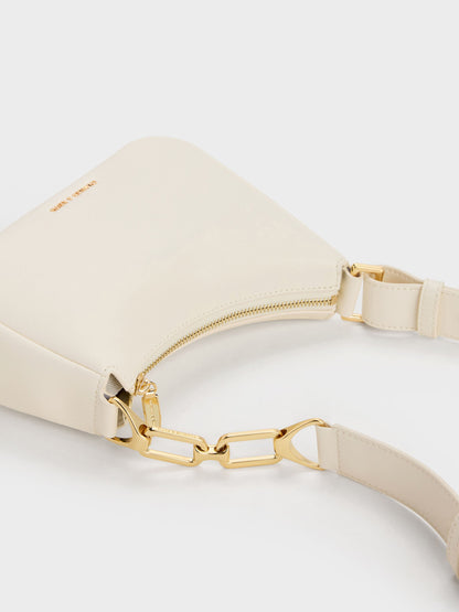 CHARLES & KEITH Featured / Mini Agatha Chain-Strap Shoulder Bag - Cream