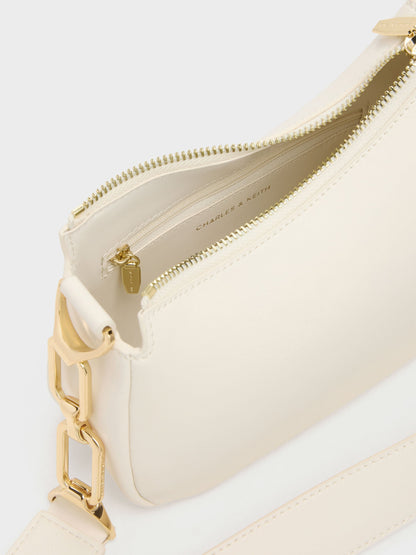 CHARLES & KEITH Featured / Mini Agatha Chain-Strap Shoulder Bag - Cream