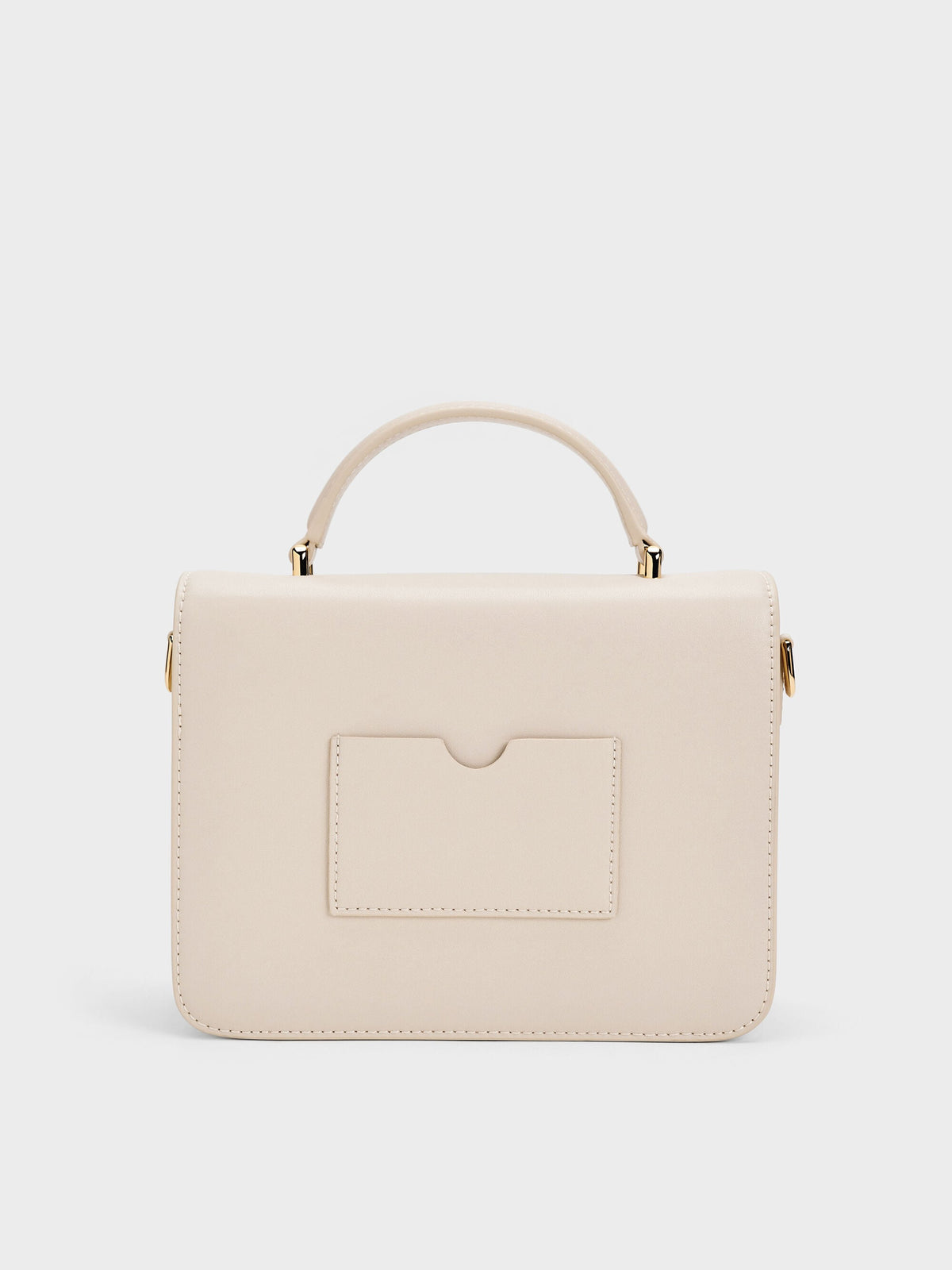 CHARLES & KEITH Discount / Octavia Front Flap Top Handle Bag - Ivory