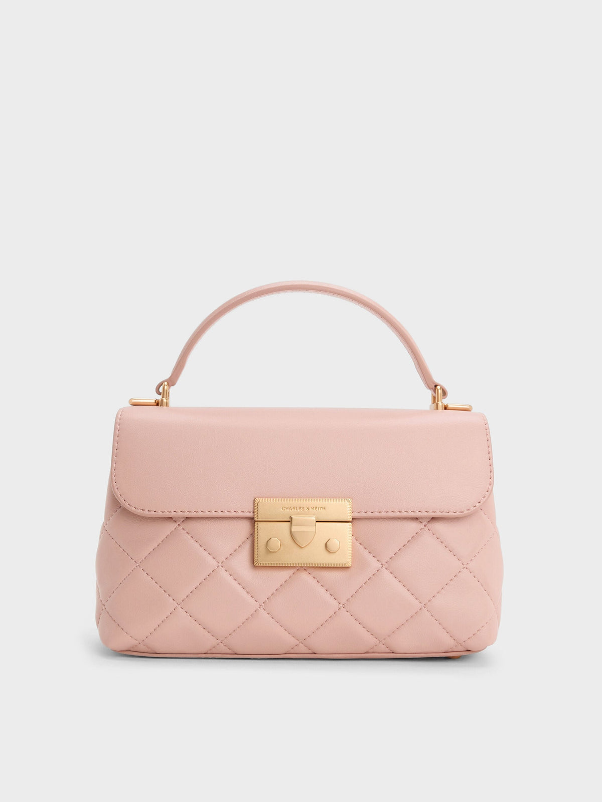 CHARLES & KEITH Discount / Alva Quilted Top Handle Bag - Light Pink